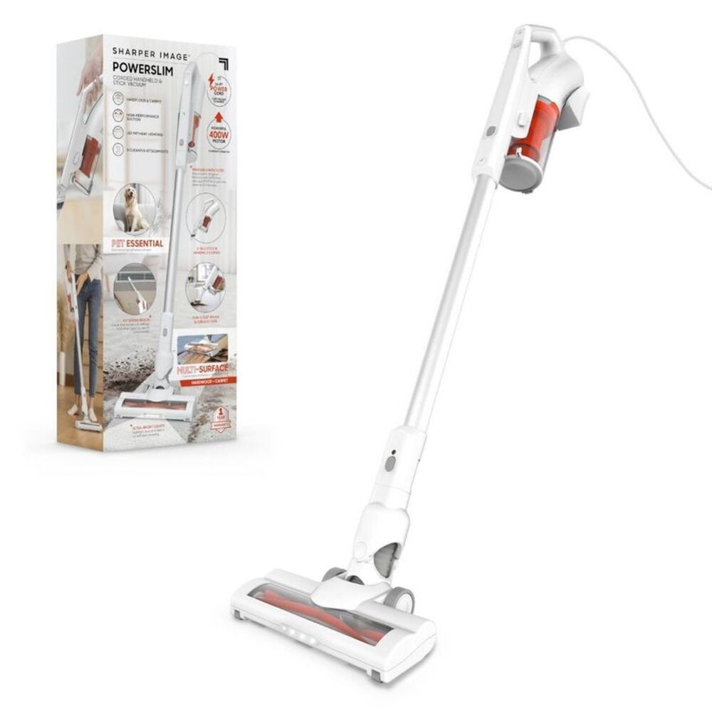 Sharper Image -  Powerslim Corded Handheld and Stick  White